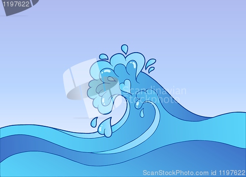 Image of Cartoon water wave