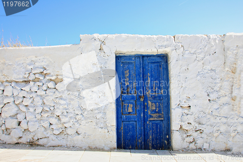 Image of Old door on Santorini island