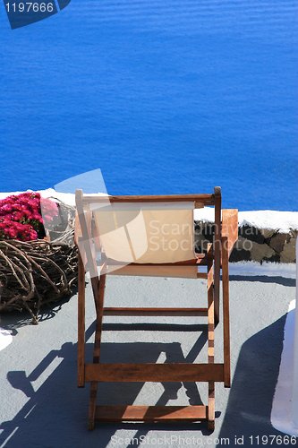 Image of Sunbeds on Santorini