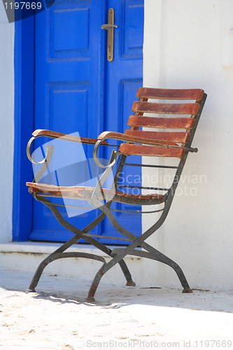 Image of Old door on Santorini island