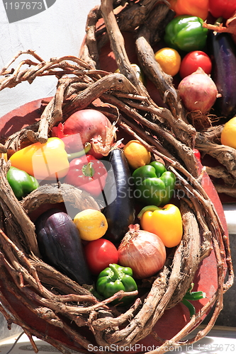 Image of A basket of vegetables