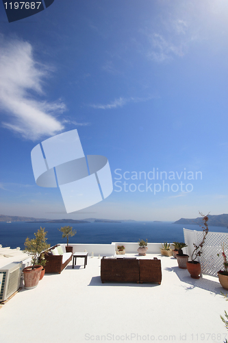 Image of Sunbeds on Santorini