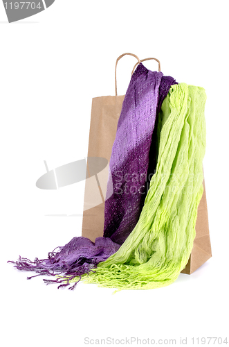 Image of Shopping bag with scarves