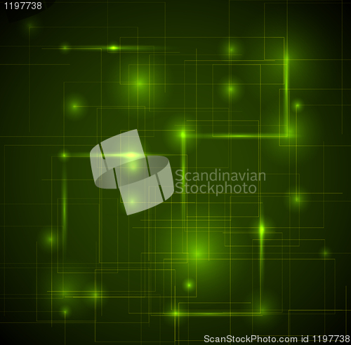 Image of Abstract dark green technical background 