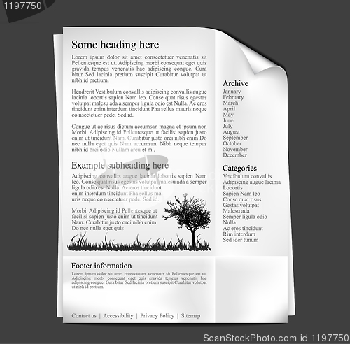 Image of Black and white web template