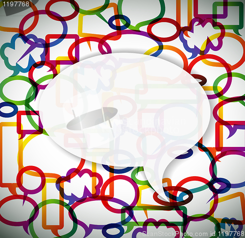 Image of Colorful background made from speech bubbles