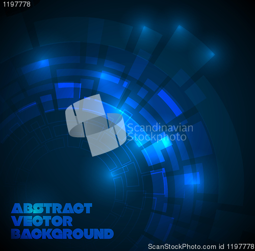 Image of Abstract dark blue technical background