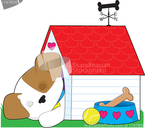 Image of Cute Puppy Dog House