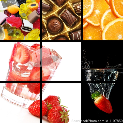 Image of food and drink collage