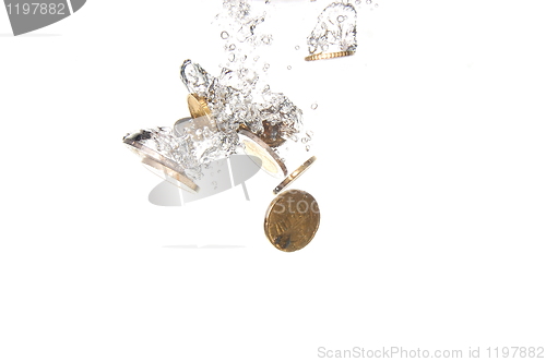 Image of coins in water