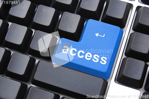 Image of blue access button