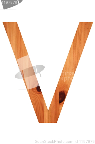 Image of wood alphabet V