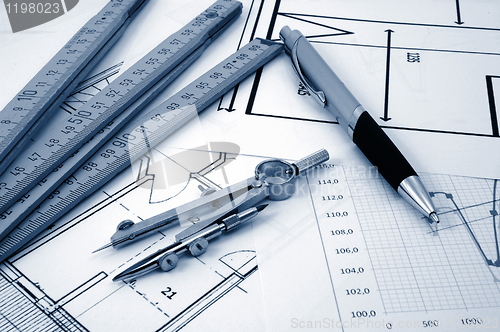 Image of architectur plans of residential real estate