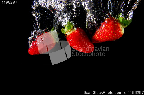 Image of strawberry in water