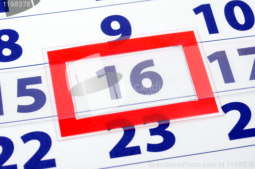 Image of 16 calendar day