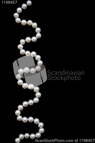 Image of White pearls on a black silk