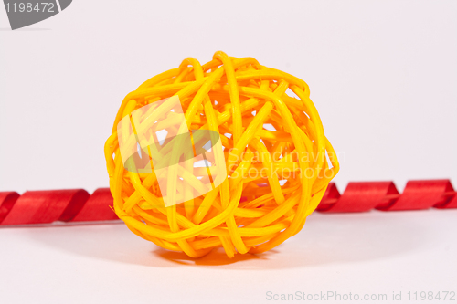 Image of rattan ball and branch for decoration