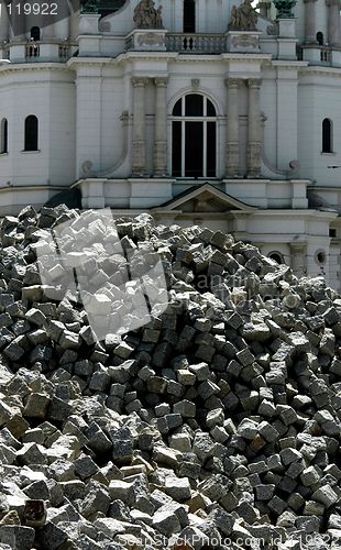 Image of church and stones