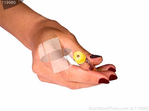 Image of Hand with insulin vial