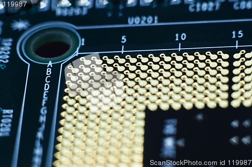 Image of Motherboard contacts to CPU