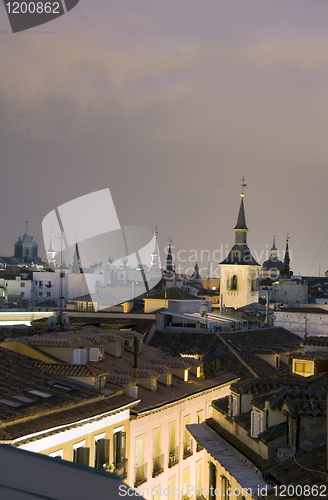 Image of rooftops historic city center Madrid Spain