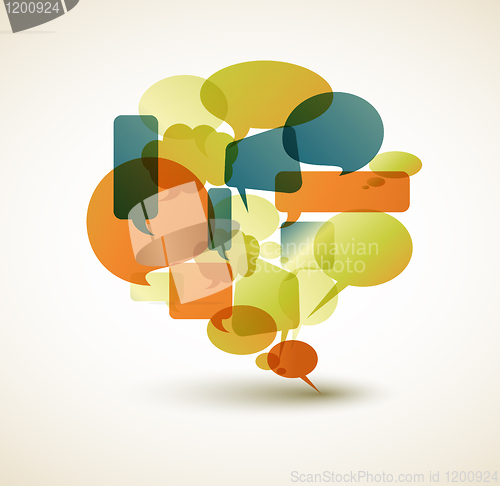 Image of Retro speech bubble made from small bubbles