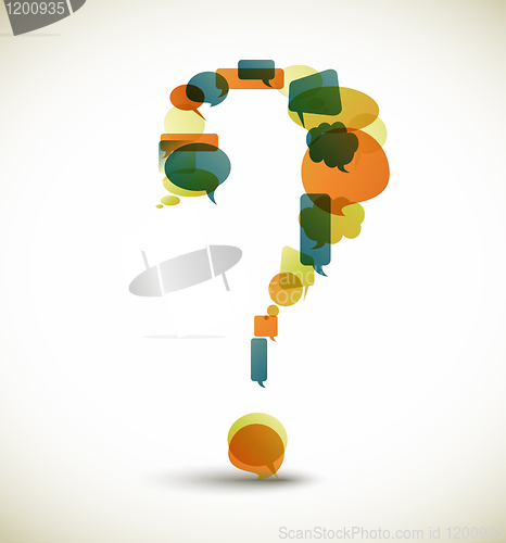 Image of Question mark made from speech bubbles