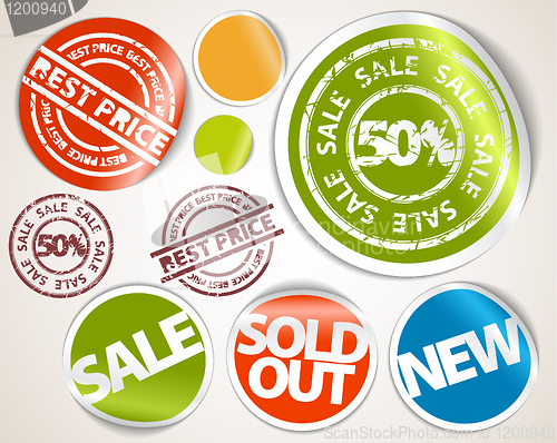 Image of Set of labels and stickers - sale and best price