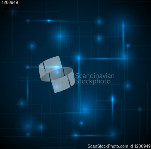 Image of Abstract dark blue technical background