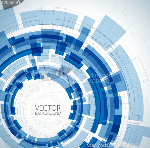 Image of Abstract blue technical background