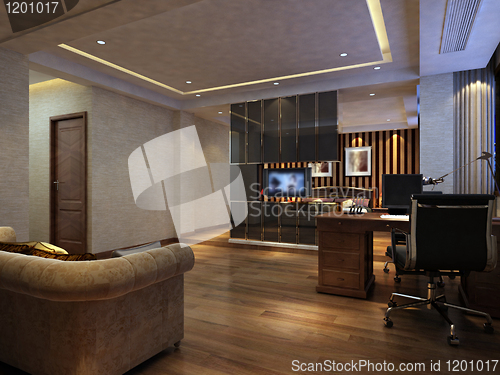 Image of modern office interior 3d rendering 
