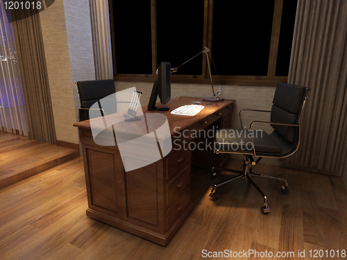 Image of modern office interior 3d rendering 