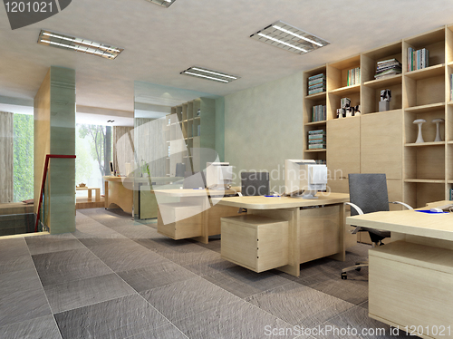 Image of modern office interior 3d rendering 