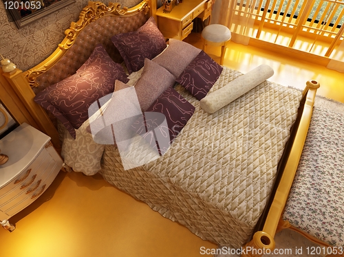 Image of rendering of home interior focused on bed room 