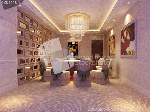 Image of Interior fashionable living-room rendering 