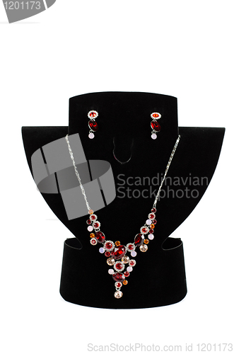 Image of necklace with pendants and earrings