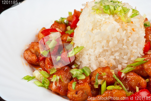 Image of Pork meat and japanese rice