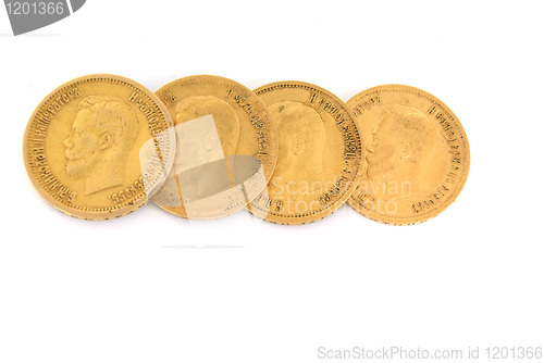 Image of Four gold Russian coins