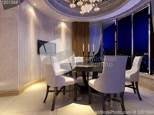 Image of Interior fashionable living-room rendering 