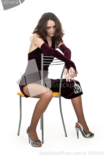 Image of drunk girl on a chair