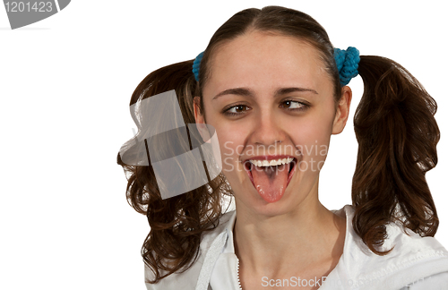 Image of girl with pigtails shows the language