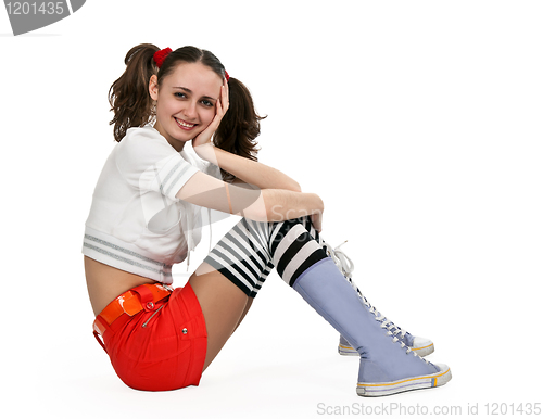 Image of girl in striped socks