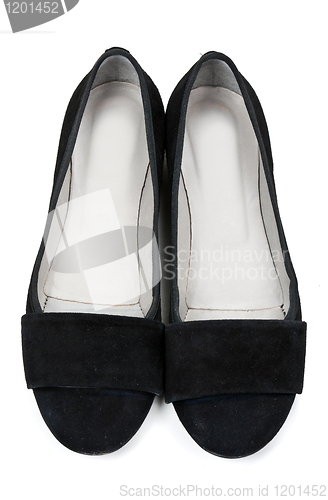 Image of pair of black suede