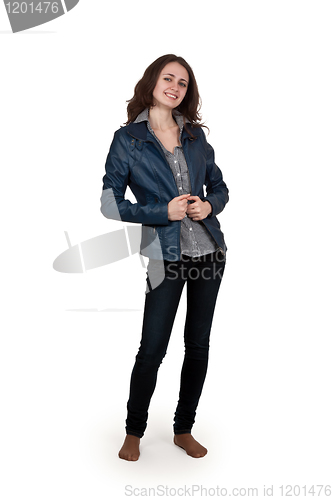 Image of girl in leather jacket