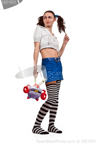 Image of girl in striped socks