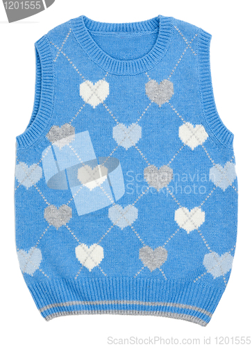 Image of baby blue knitted vest