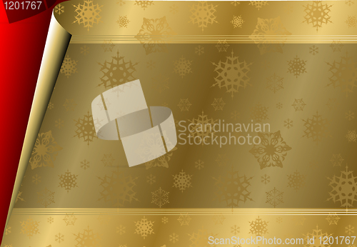 Image of Christmas card with golden paper / pattern