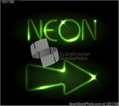 Image of Green neon arrow