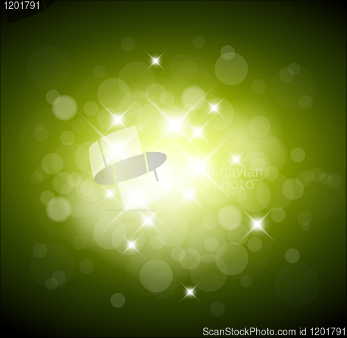 Image of Green background with white lights