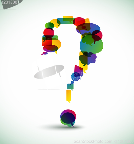 Image of Question mark made from speech bubbles